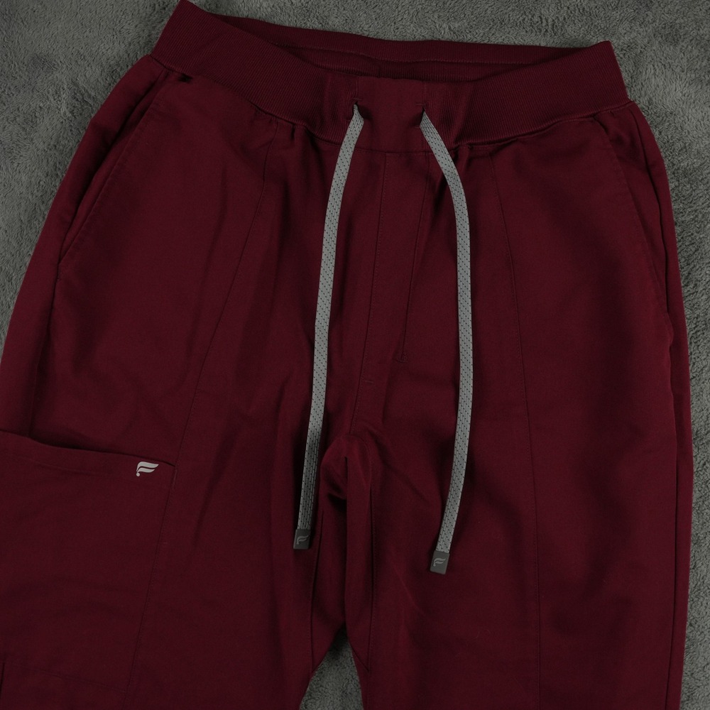 Fabletics Intake Scrub Pant Mens M Burgundy Performance Stretch Cargo Medical